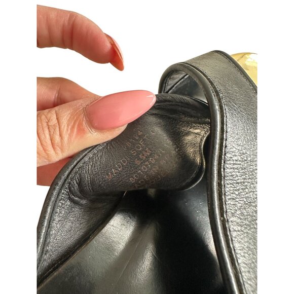 RACHEL ZOE Maddi Black Soft Calf Leather Platform Sandals Size 6.5 - Picture 5 of 11